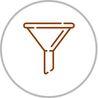 Funnel icon on a black background.