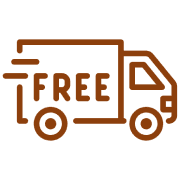 Free delivery truck icon on black background.