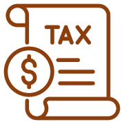 Tax document illustration with dollar symbol.