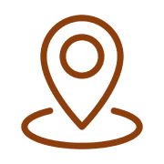 Map location pin icon on black background.